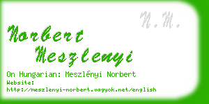 norbert meszlenyi business card